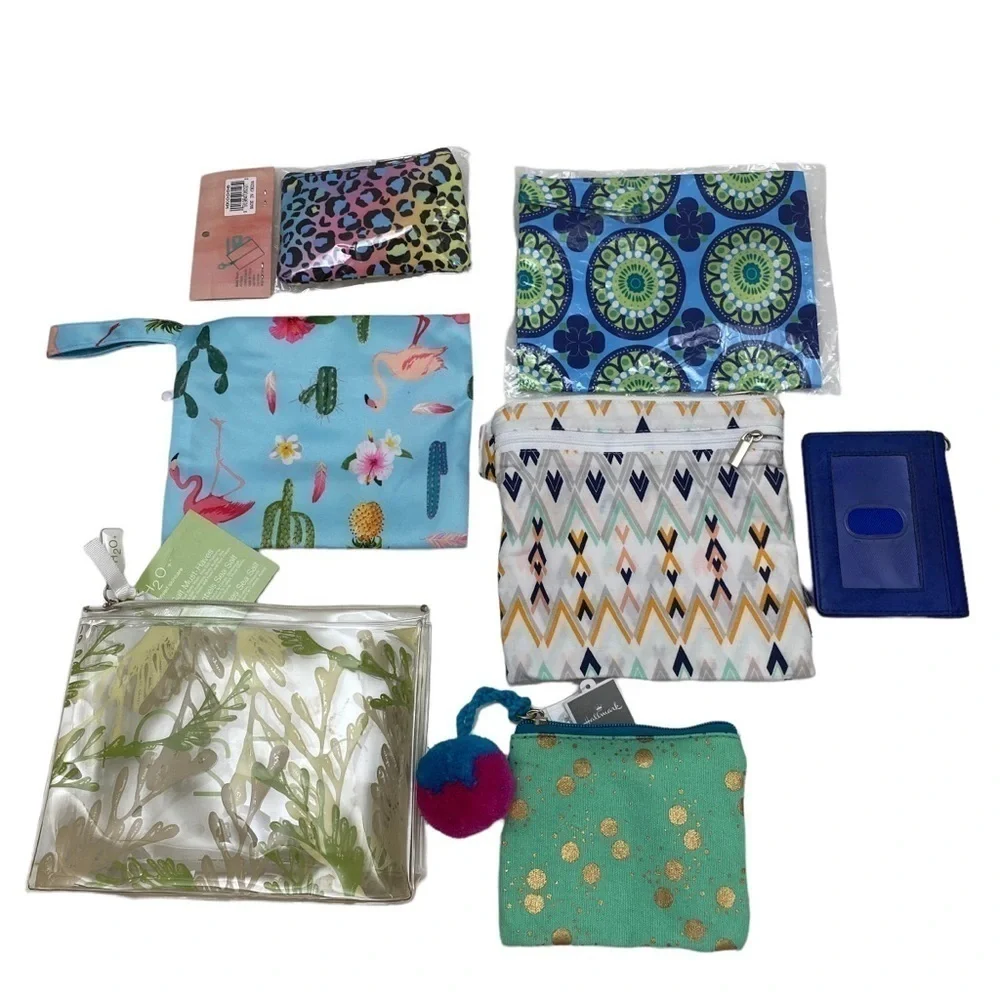 Accessories 7 piece Value Bundle! 🛍️ Cool Blues! Cosmetic Bags and More!
